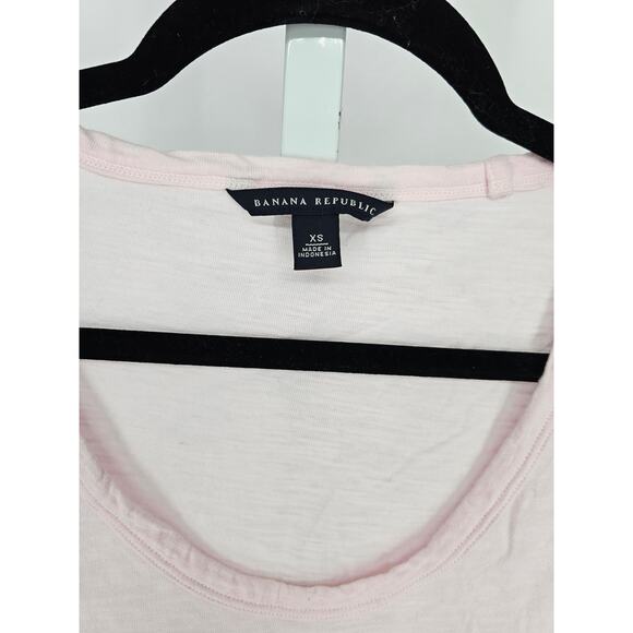 Banana Republic Women's White Pink Ombre Short Sleeve Cotton Top Size XS - Picture 2 of 4